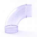 90 Degree Elbow with Extension - Clear PVC